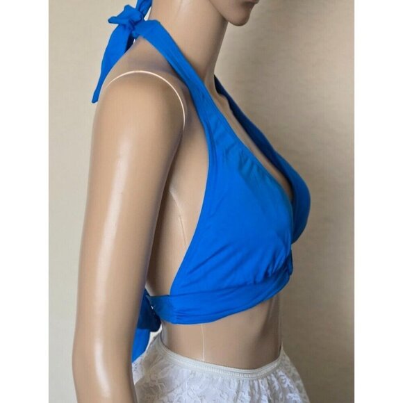 Michael Michael Kors Cruise 2019 bikini top blue size L - Picture 2 of 5